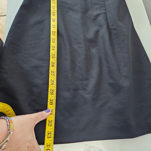 H&M Black Long Sleeve Mini Dress Women’s Size Small Cotton Blend Structured Fit - Picture 8 of 8